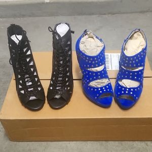 Bundle of 2  Heels by Anne Michelle and Bumper Black and Blue Size 7.5